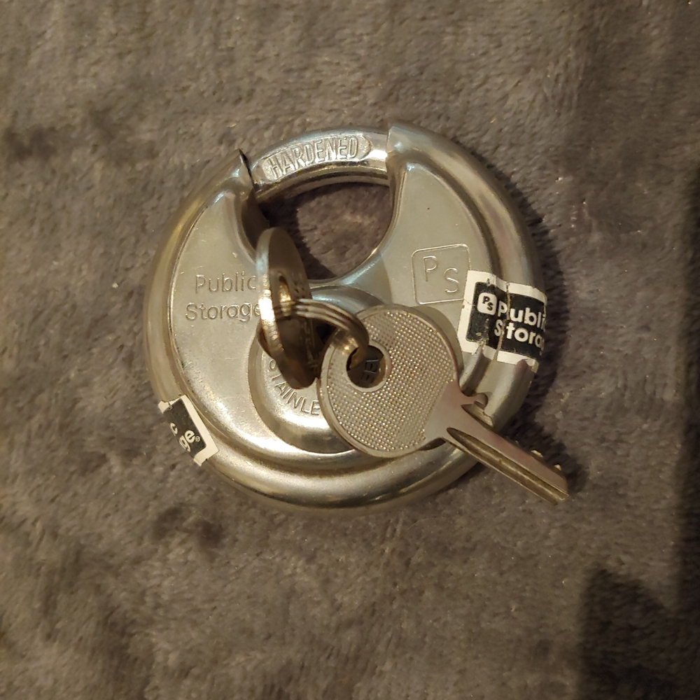 Stainless Steel Hardened Disc Padlock with Keys * Lock & Keys * Storage Lock